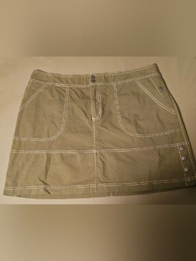 Title Nine Olive Skirt with Contrast White Stitching